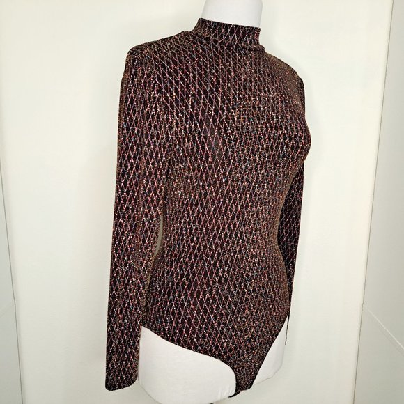 Charlotte Russe Tops - Charlotte Russe Women Bodysuit Top Long Sleeve Multicolor Size M Great Condition